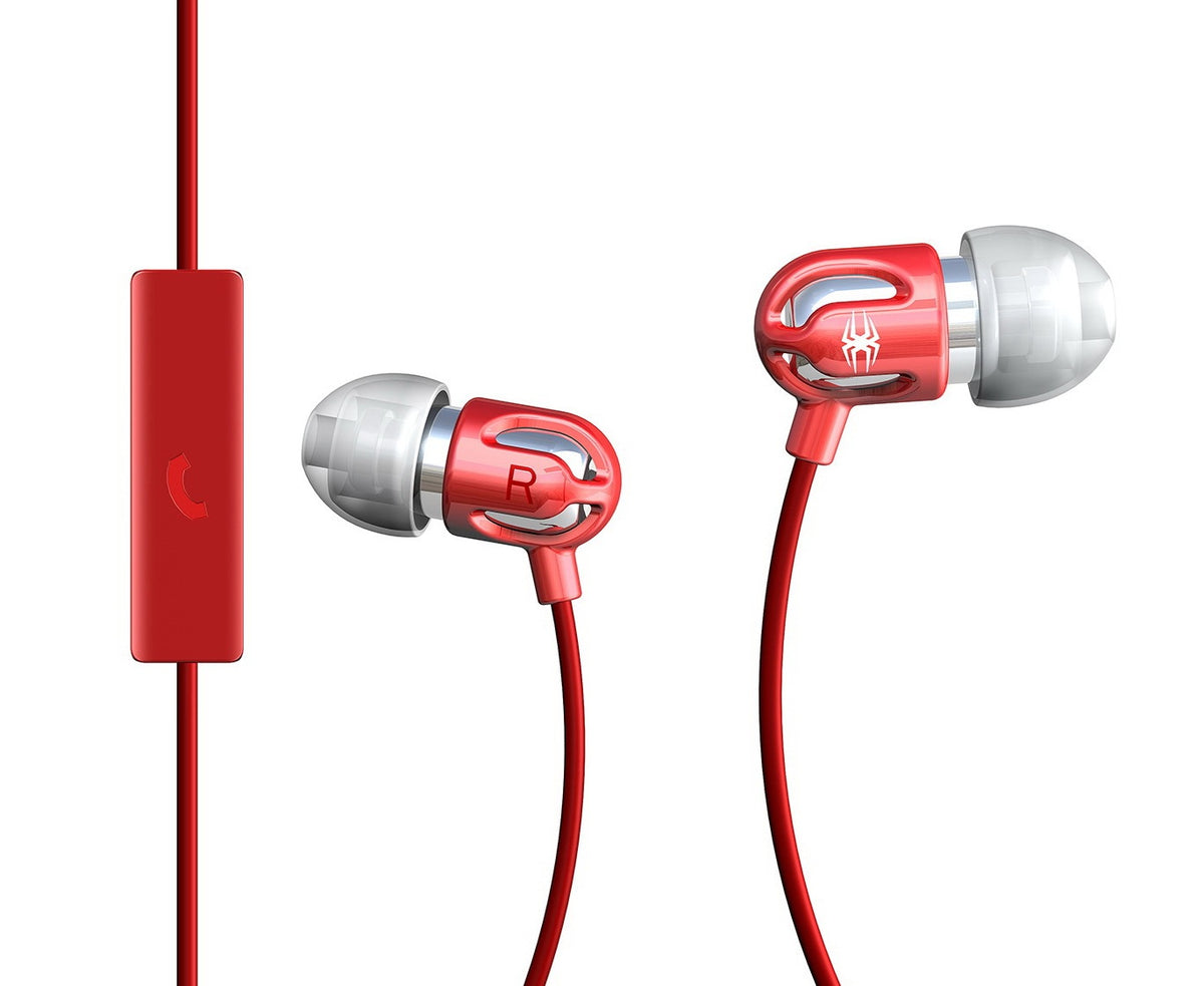 TinyEar Earphones w/ Inline Microphone_Red, Item#E-EMIC-RD02 – Spider ...