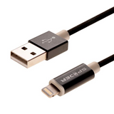 SPIDER Lightning Charging and Sync USB Cable-with LED indicator light (MFi certified), Item#E-USBLED-BK1M